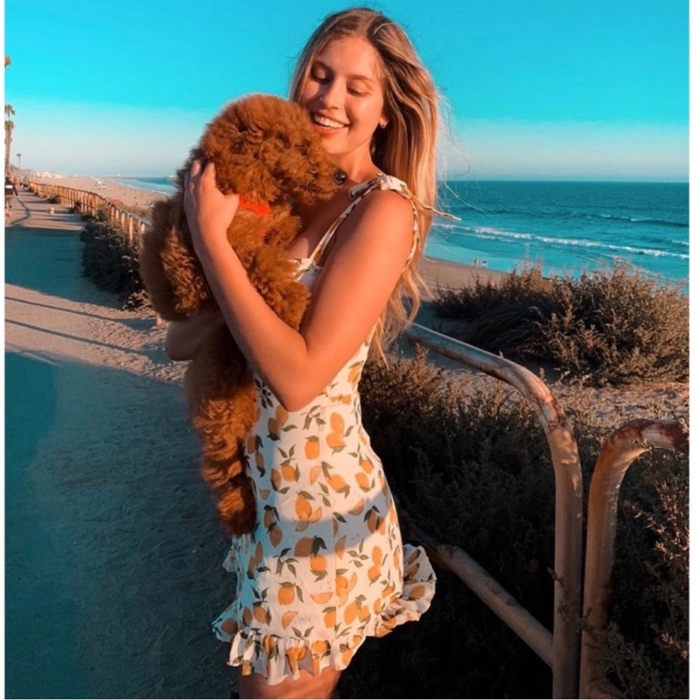 Reformation Christine dress in lemonade